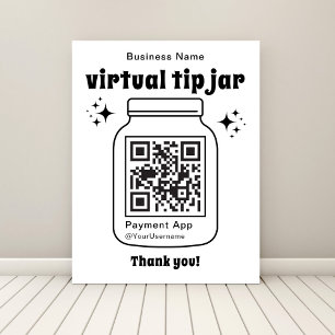 Virtual Tip Jar with QR Code Foam Board