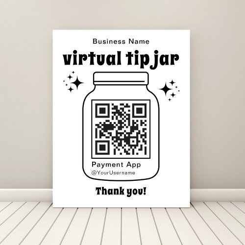 Virtual Tip Jar with QR Code Foam Board