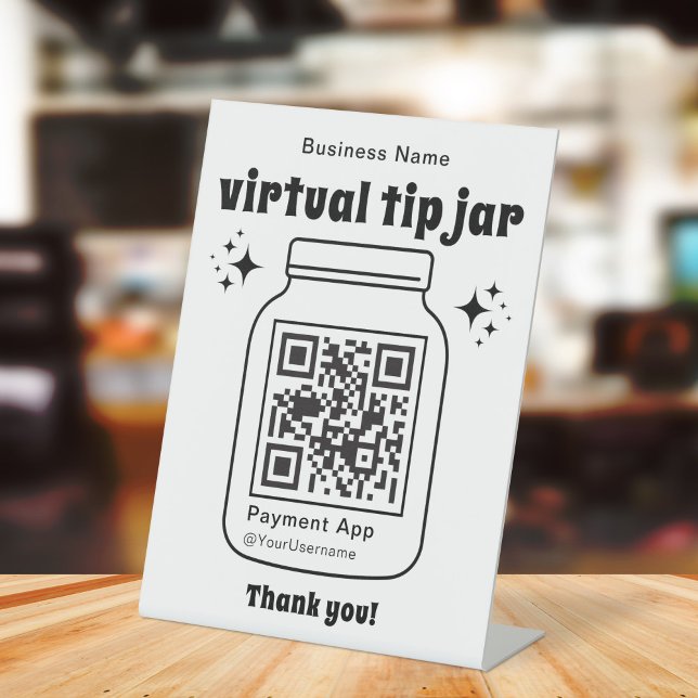 Virtual Tip Jar with QR Code Pedestal Sign (Creator Uploaded)