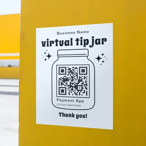 Virtual Tip Jar with QR Code Poster