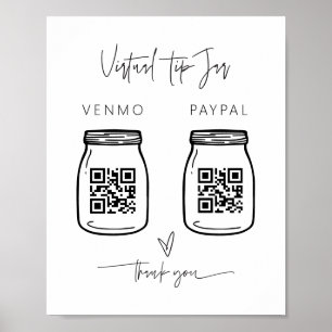 Virtual Tips Sign Cash Business Donate Poster G400