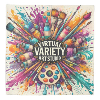 Virtual Variety Art Studio – Creative Paint Splash Duvet Cover