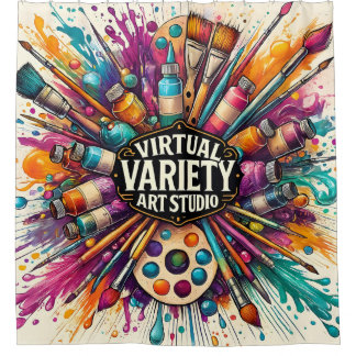 Virtual Variety Art Studio – Creative Paint Splash Shower Curtain