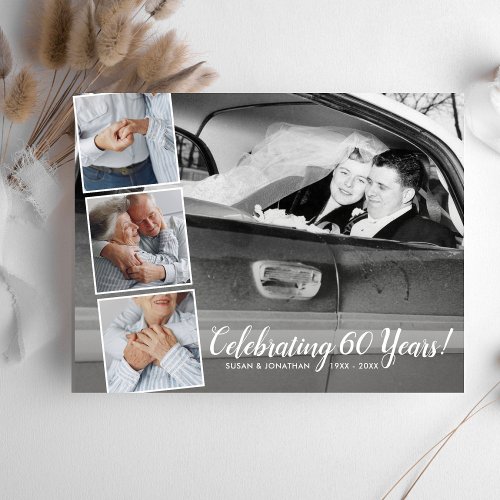 Virtual Wedding Anniversary Party Photo Collage Postcard