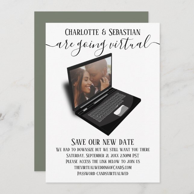 Virtual Wedding Save The Date Photo (Front/Back)