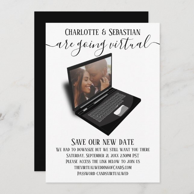 Virtual Wedding Save The Date Photo (Front/Back)