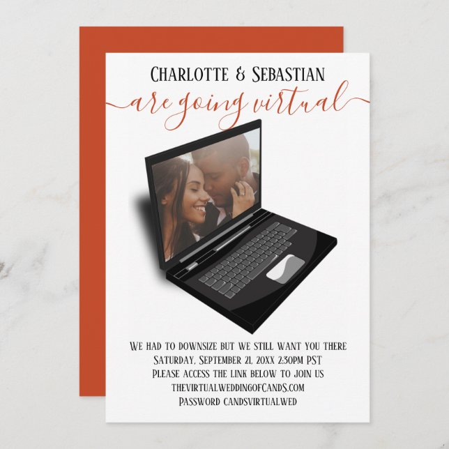 Virtual Wedding Save The Date Photo (Front/Back)