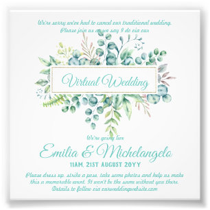 Virtual Wedding Video Chat Live Streaming Invites Photo Print