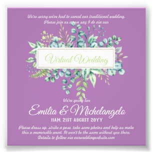 Virtual Wedding Video Chat Live Streaming Invites Photo Print