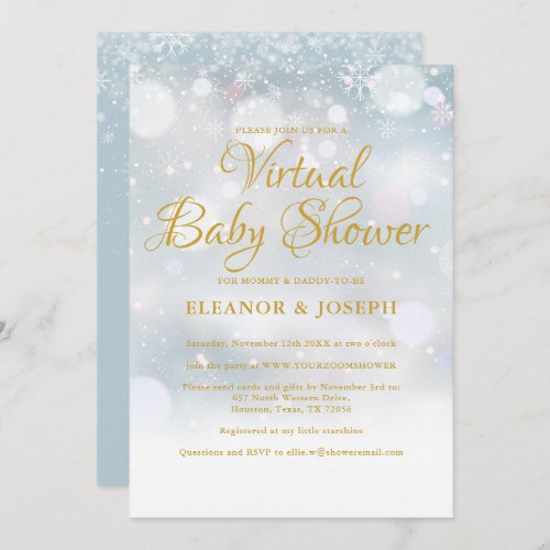 Virtual Winter Baby Shower Sprinkle Invitation