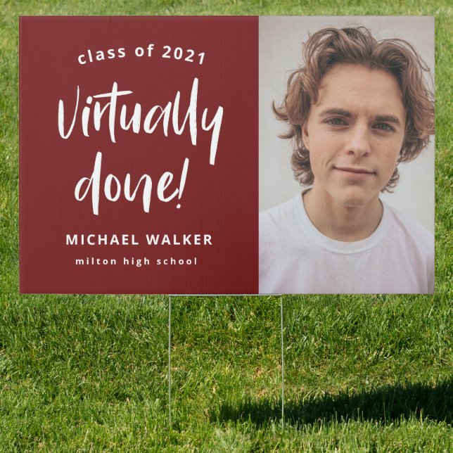 virtually done graduation announcement  banner  sign (Insitu)