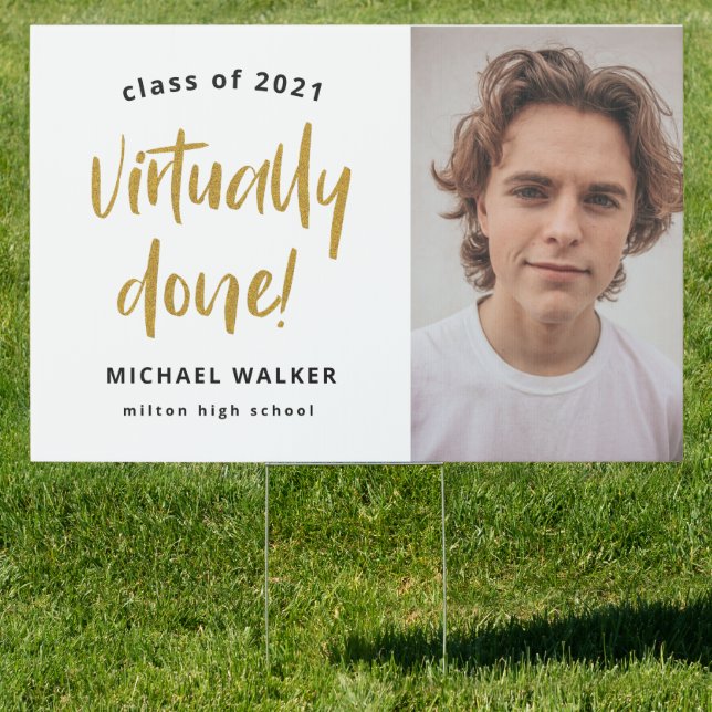 virtually done graduation announcement  banner sign (Insitu)