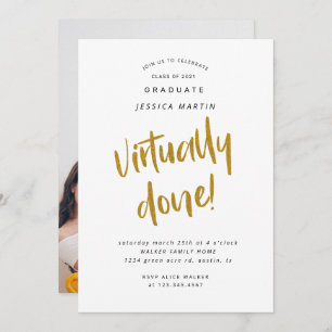 virtually done graduation photo party invitation