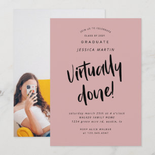 virtually done graduation photo party invitation