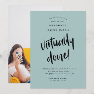 virtually done graduation photo party invitation