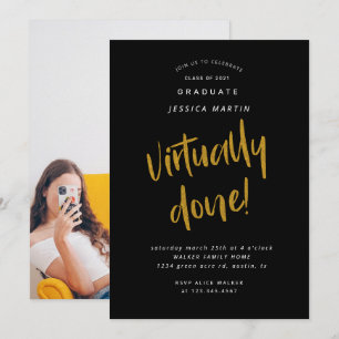 virtually done graduation photo party invitation