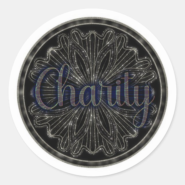 Virtue Charity Mandala Classic Round Sticker (Front)