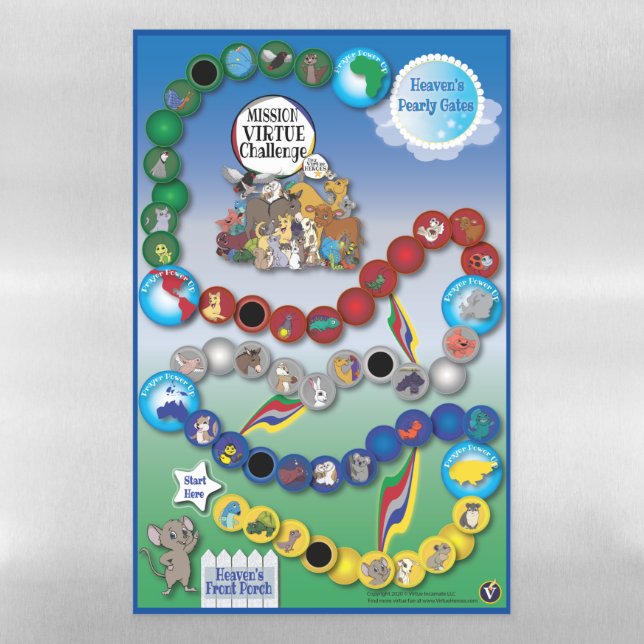 Virtue Heroes™ MISSION VIRTUE CHALLENGE Magnetic Dry Erase Sheet (Vertical)