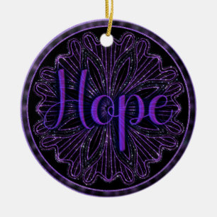 Virtue Hope Mandala Ceramic Ornament