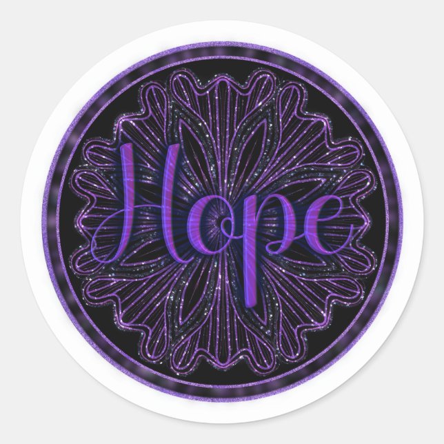 Virtue Hope Mandala Classic Round Sticker (Front)