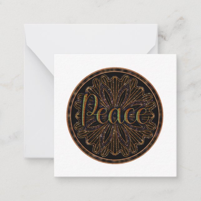 Virtue Peace Mandala Note Card (Front)