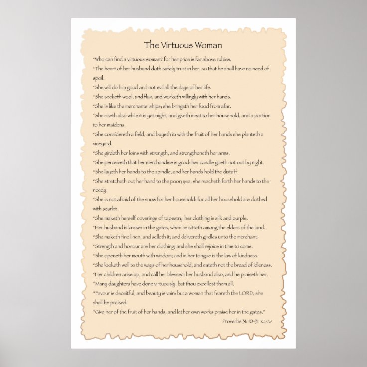 Virtuous Woman Parchment Print | Zazzle