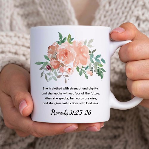 Virtuous Woman  Proverbs 31 Bible Verse Faith Mug
