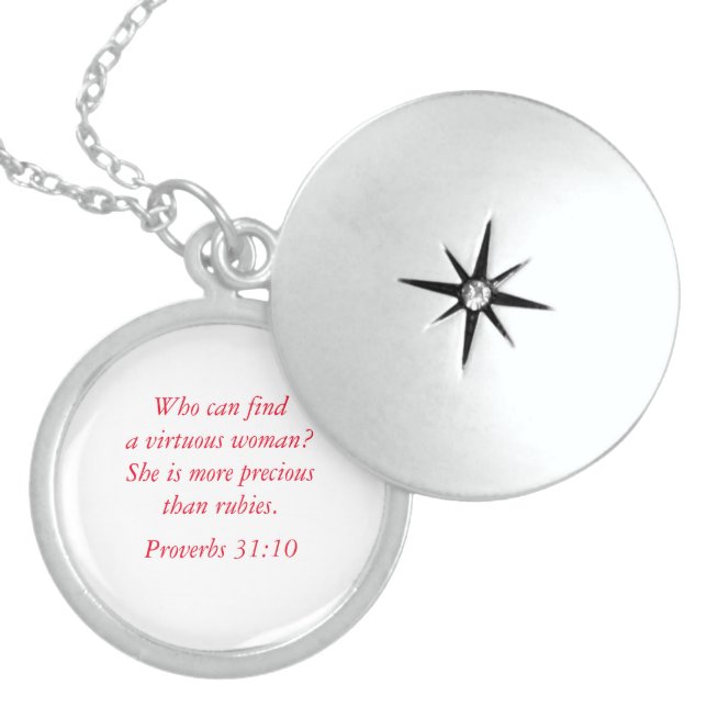 Virtuous Woman Proverbs 31 Silver Necklace (Front)