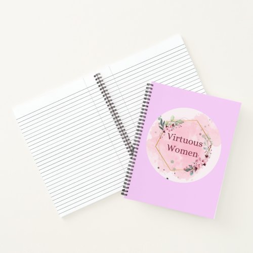 Virtuous Women Scripture with Watercolor Flowers  Notebook