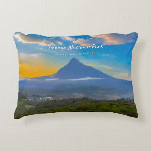 Virunga National Park, DR Congo - Volcano Accent Pillow