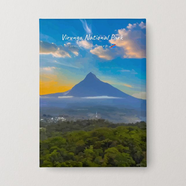 Virunga National Park, DR Congo - Volcano Button (Front)