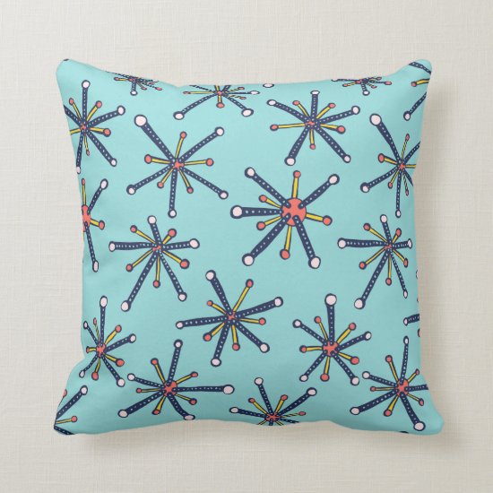 Virus Molecule Pattern - Retro Modern Microbiology Throw Pillow