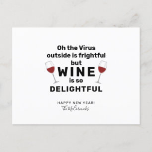 Virus Outside is Frightful Funny Christmas Pun Holiday Postcard