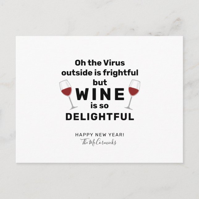 Virus Outside is Frightful Funny Christmas Pun Holiday Postcard (Front)