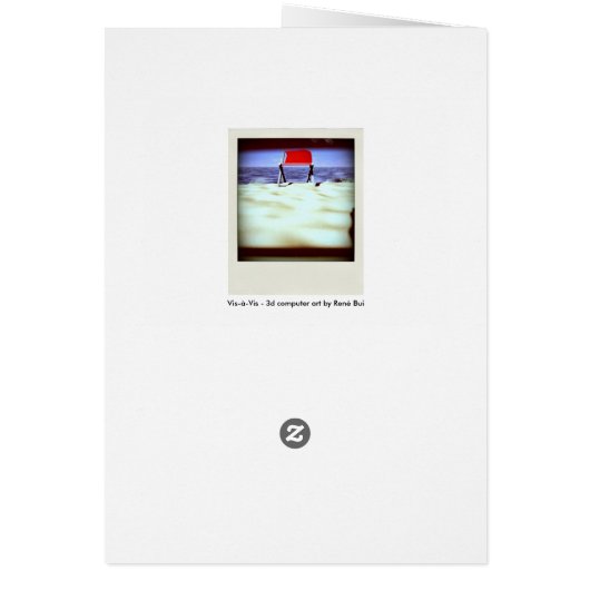 Vis-à-vis variation 3D Computer Art card (Back)