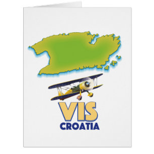 Vis Croatia map Cards
