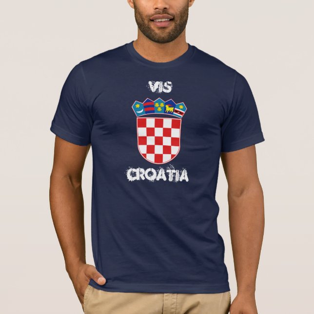 Vis, Croatia with coat of arms T-Shirt (Front)