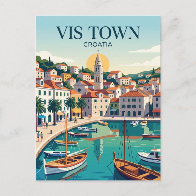 Vis Town Croatia Postcard (Front)