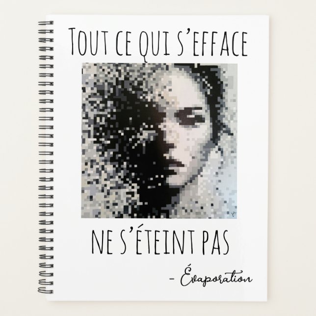 Visage brumeux en noir et blanc  planner (Front)