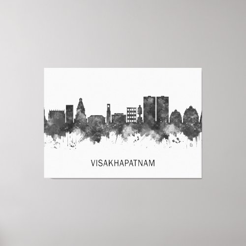 Visakhapatnam Andhra Pradesh Skyline BW Canvas Print