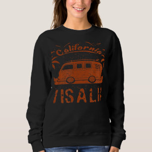Visalia CA California retro vintage surfing beach Sweatshirt