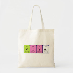Visar periodic table name tote bag
