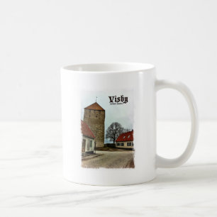 Visby, Gotland, Sweden Tower with Light Border Coffee Mug