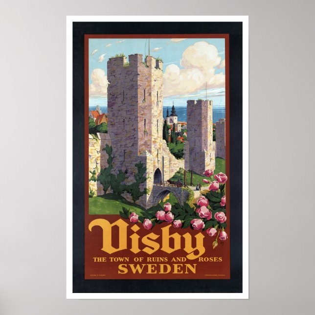Visby Sweden - Vintage Travel Poster (Front)