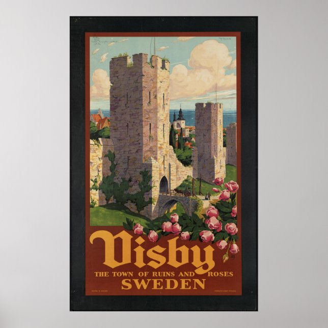Visby Sweden Vintage Travel Poster Ad Retro Prints (Front)