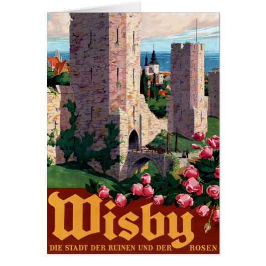 Visby Vintage Travel Poster Restored (Front)