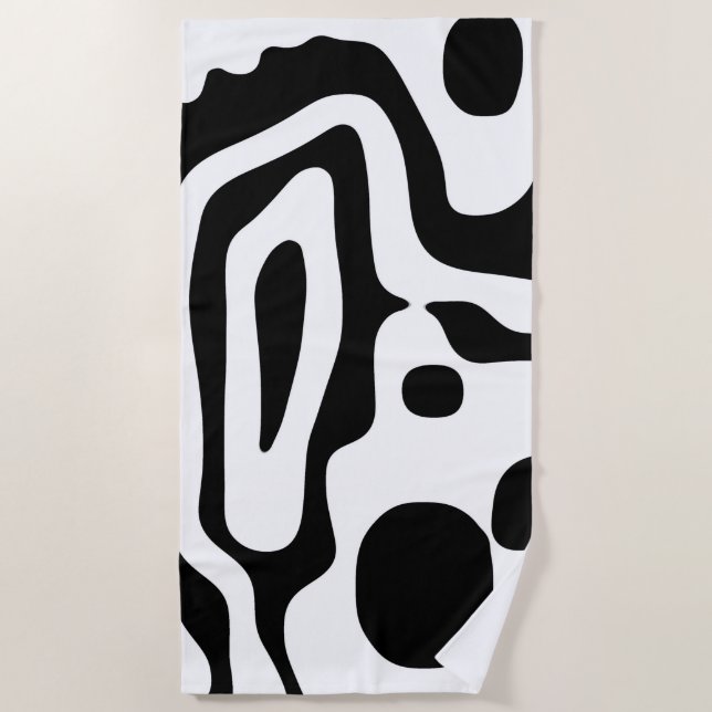 Vise Grip: Abstract Black & White Beach Towel (Front)