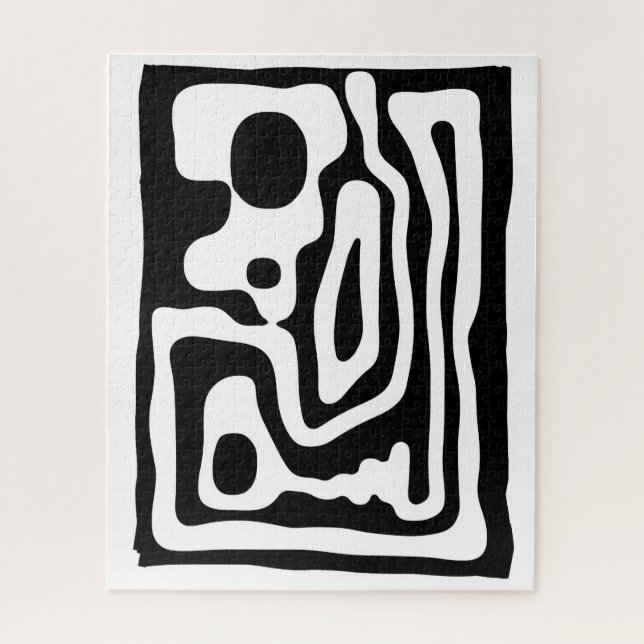 Vise Grip: Abstract Black & White Jigsaw Puzzle (Vertical)