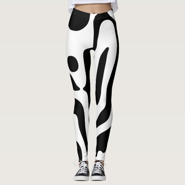 Vise Grip: Abstract Black & White Leggings (Front)