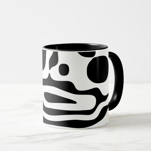 Vise Grip: Abstract Black & White Mug (Front Right)